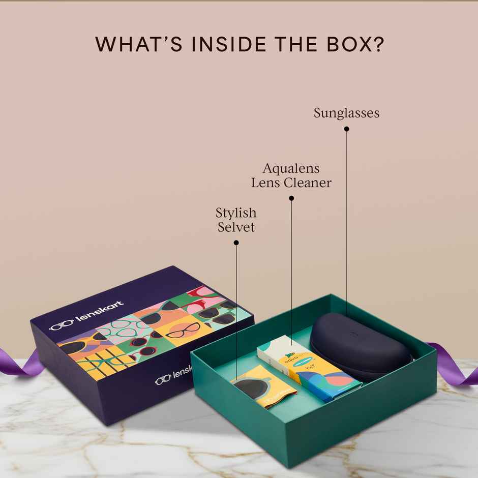 Lenskart Gift Box- (Sunglasses,Lens Cleaner, Cleaning Cloth, Carry Pouch)