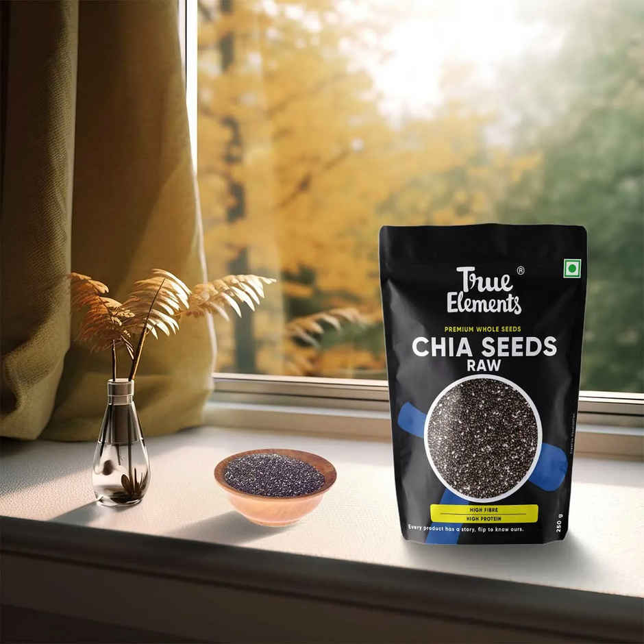 True Elements Chia Seeds Non-Gmo Seeds For Eating Rich In Omega -3 And Fibre Healthy Snacks Combo
