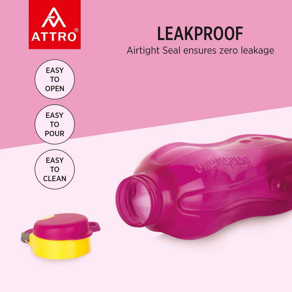 Attro Drinkware Gym 2-Liter BPA-Free Water Bottle with Leak-Proof & Easy to carry Nylon Strap Pink
