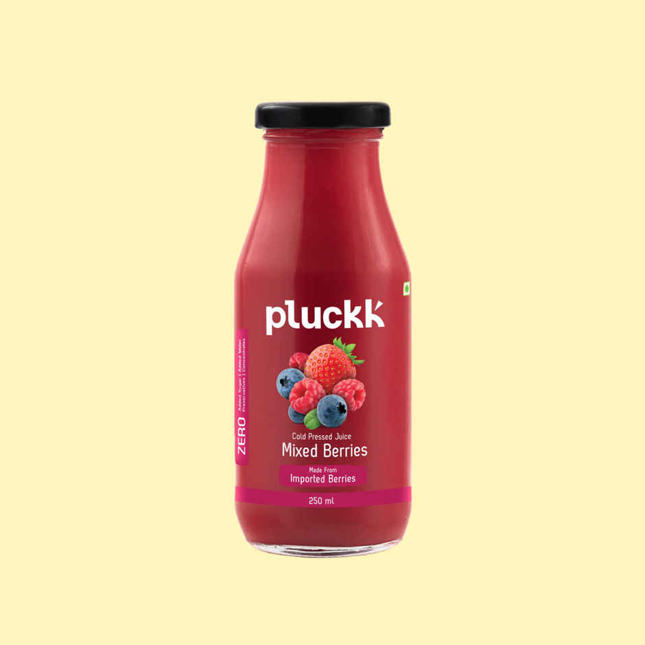 Pluckk Cold Pressed Extracted Mixed Berries Juice | No Preservatives | No Added Sugar
