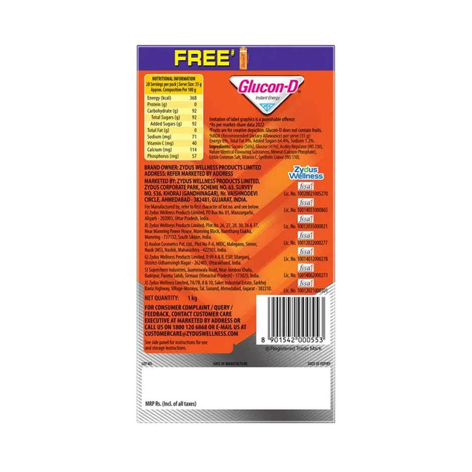 Glucon-D Tangy Orange Glucose Powder