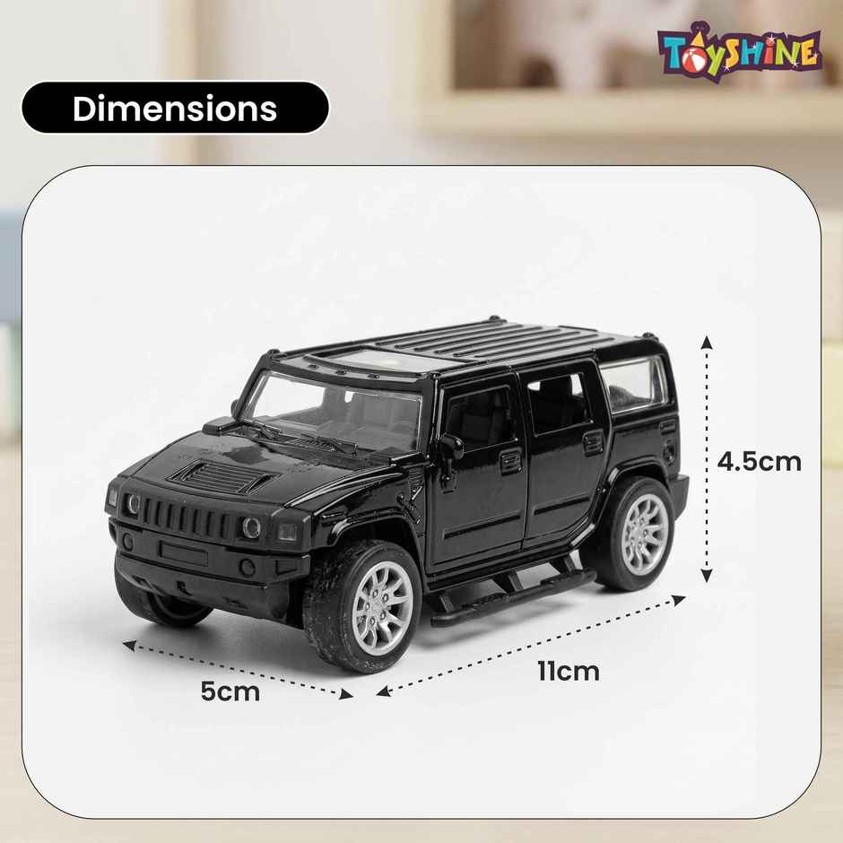 Toyshine 1:32 Scale Die Cast Racing H2 Model Vehicle Toy Car With Pull Back Function, Black