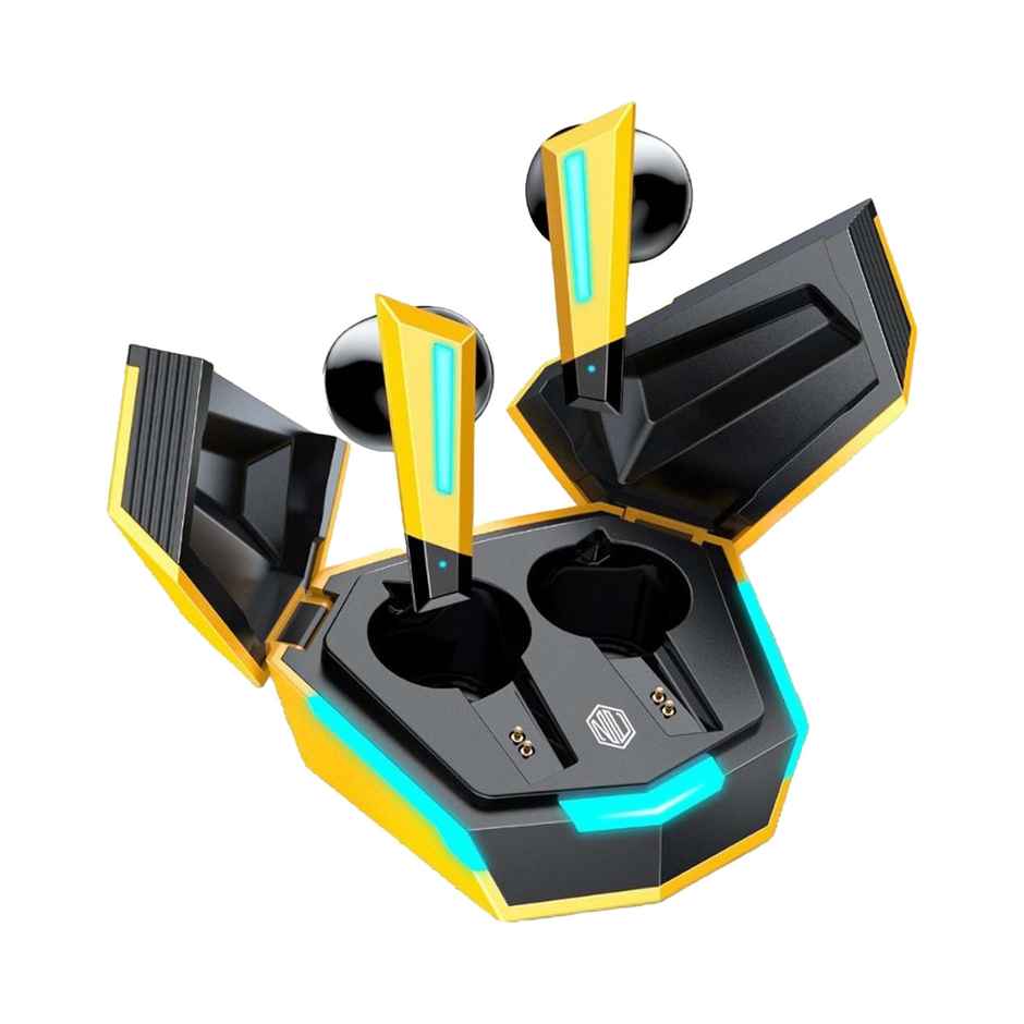 Nu Republic Transform-X TWS Earbuds | Upto 60Hrs Playtime | 13Mm Neodymium Driver & Xbass Technology | ENC Hall Sensor Dual Mode | Yellow
