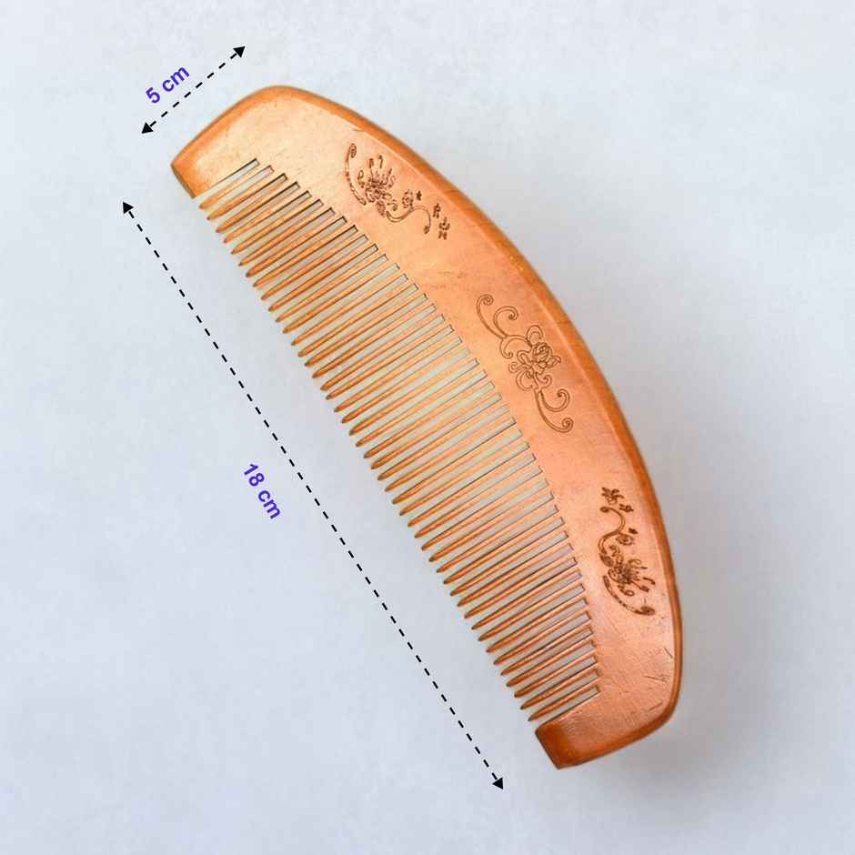 Handcrafted Wooden Hair Comb Round