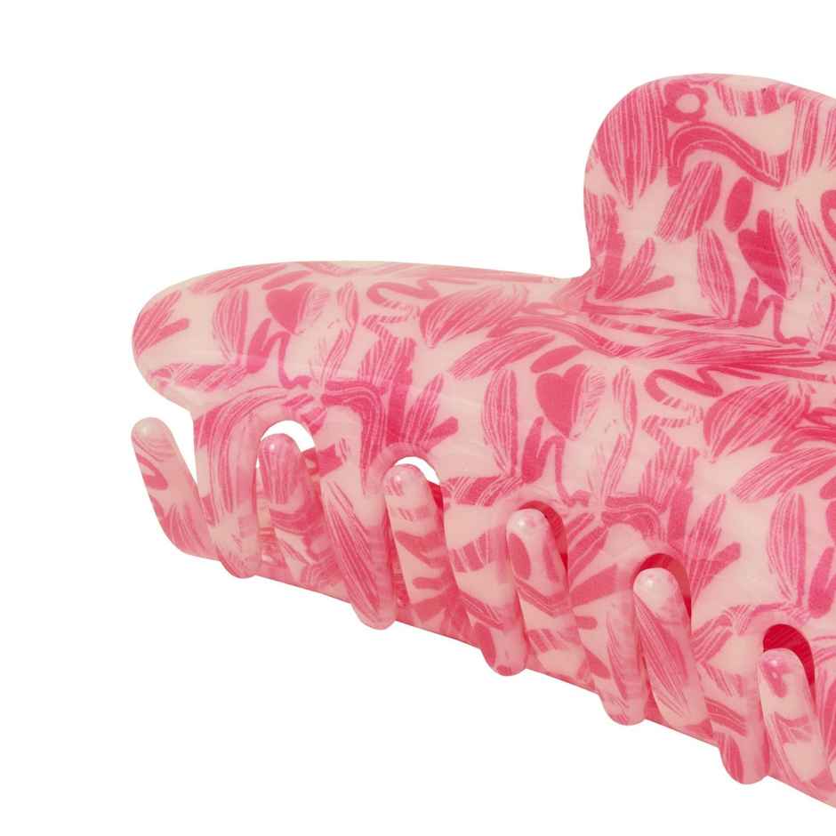 Accessorize London Women Pink Printed Claw Clip