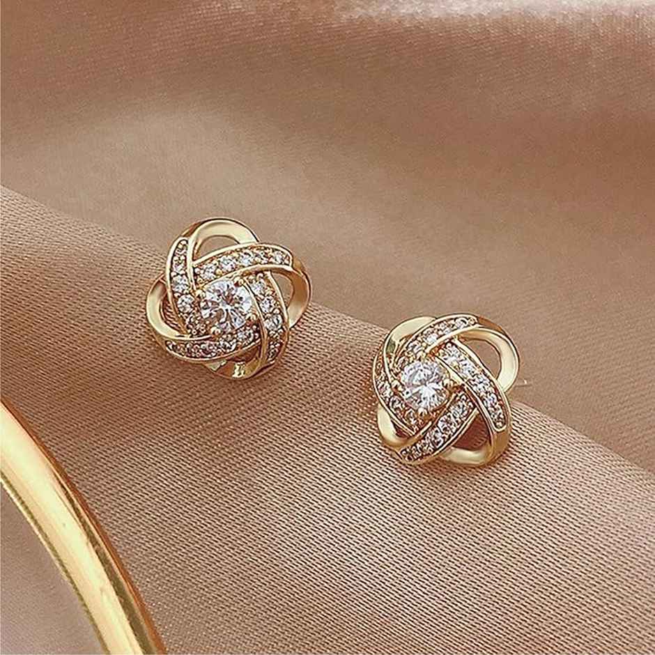 Just Lil Things Golden Eternity Knots Pin Earrings | jltz0021