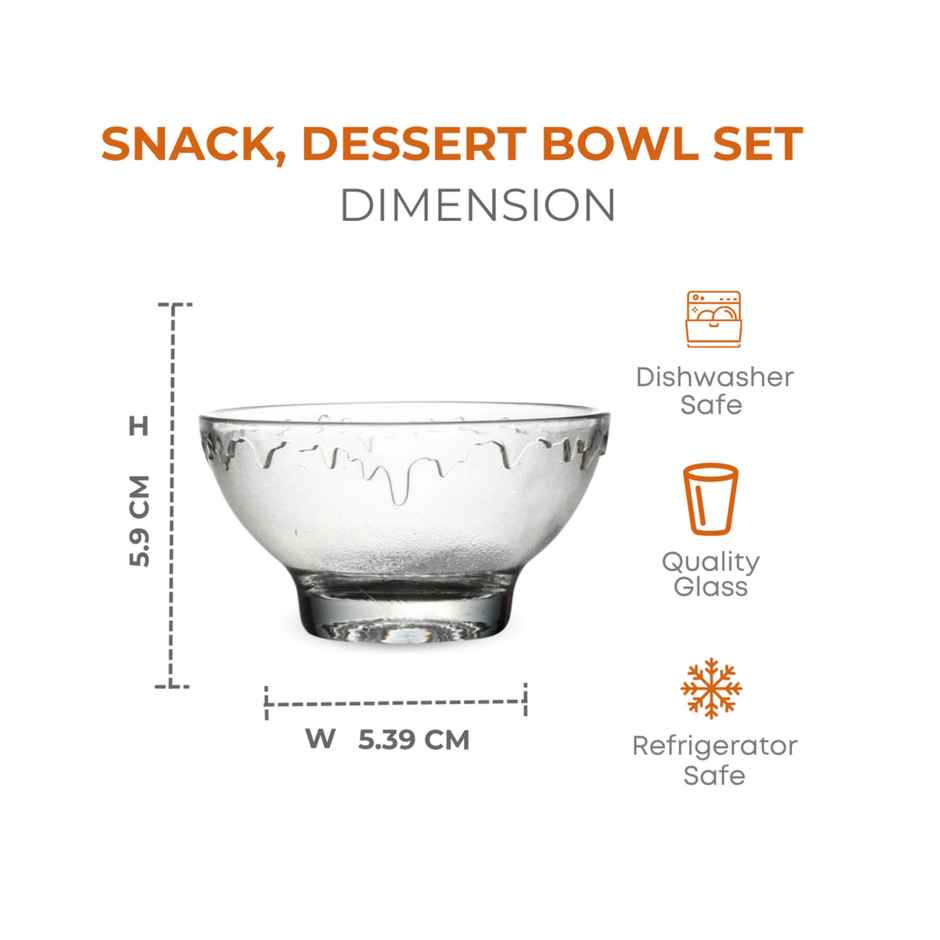 Yera Alpine Glass Bowl Set - 195 ml (Each) 6 pcs