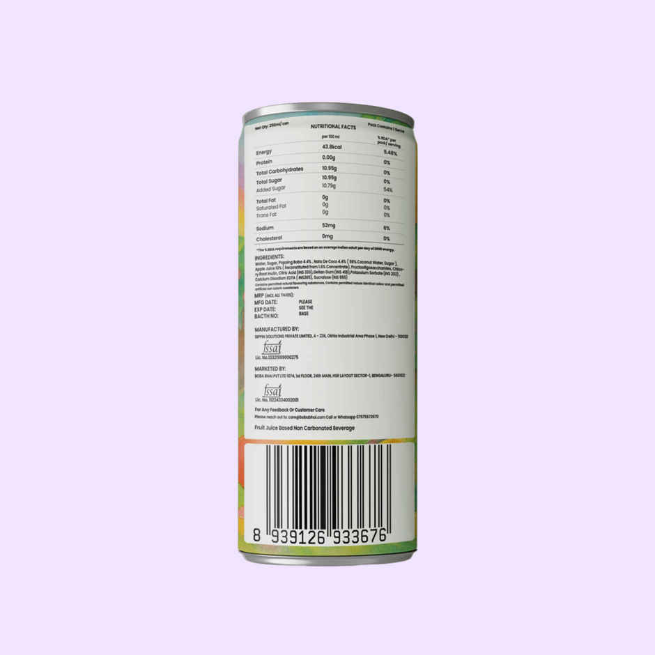 Boba Bhai Mango Fruit Drink With Popping Bubbles & Nata De Coco