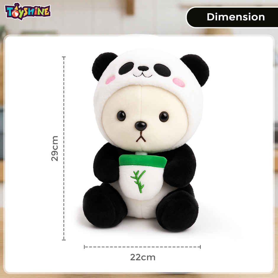 Spanker Teddy Soft Toy in Panda Outfit Cute Plush Bear for Kids - 29 cm