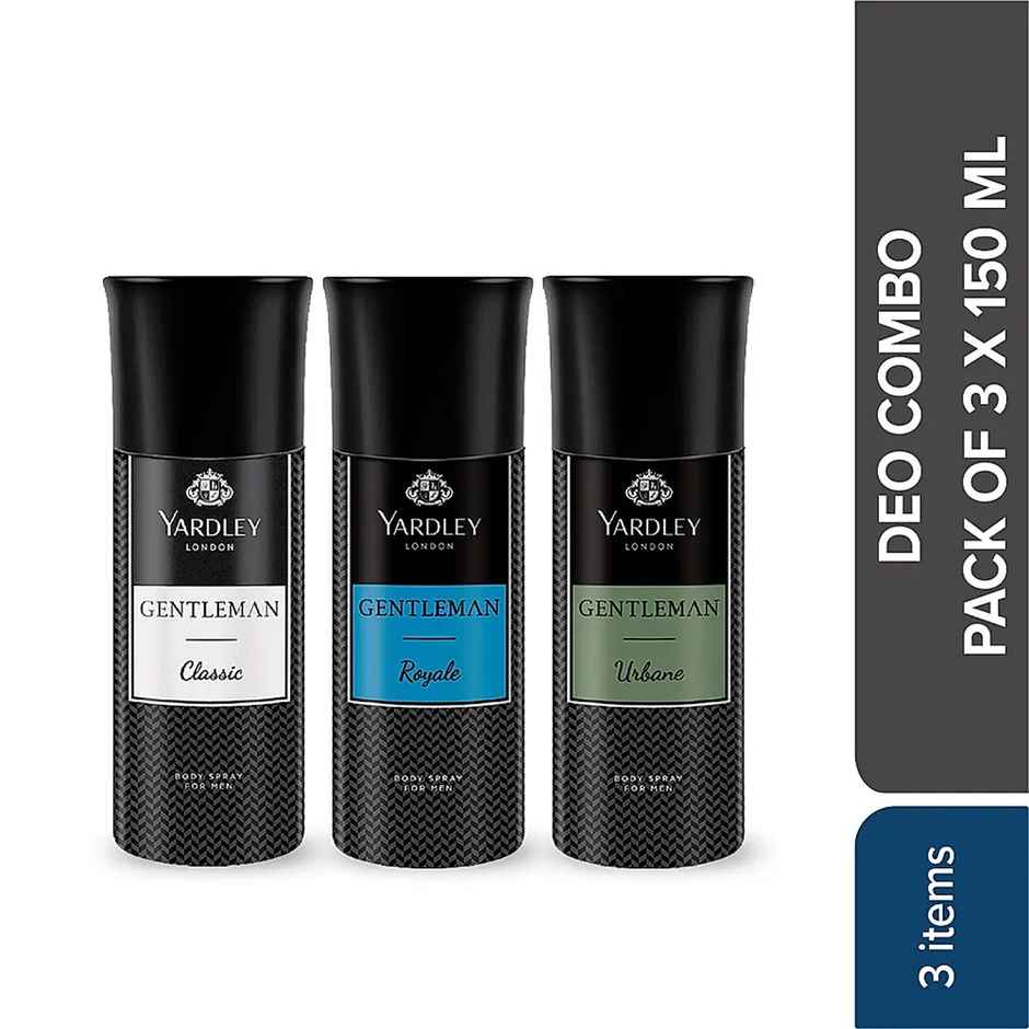 Yardley London Gentleman Assorted Deodorant Pack for Men - Classic & Royale & Urbane