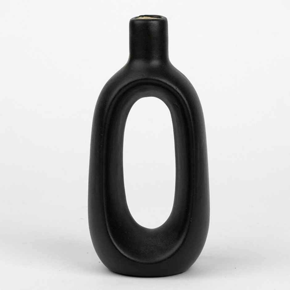 Casacraft by Pepperfry Black Ceramic Ryan Table Vases