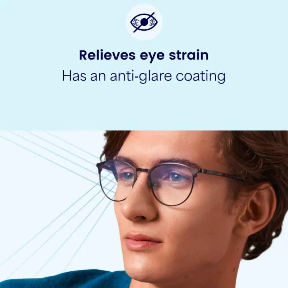 Lenskart Blu Unisex Solid TR90 Computer Glasses | Blue - L