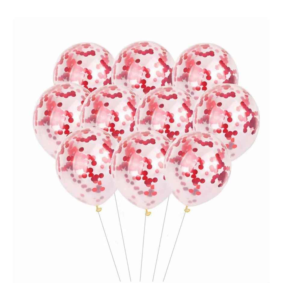 Romantic Decoration Red Confetti Balloons | Party Propz