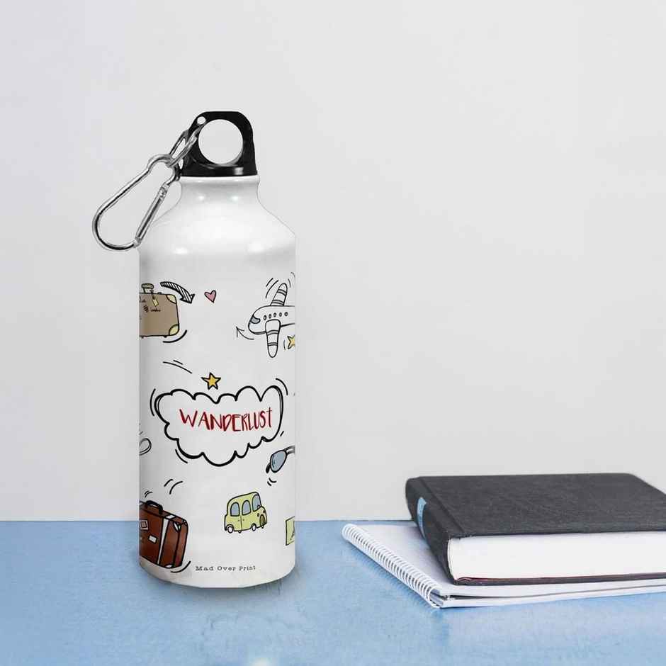 Mad Over Print Aluminium Wanderlust Sipper | White - 750 ml