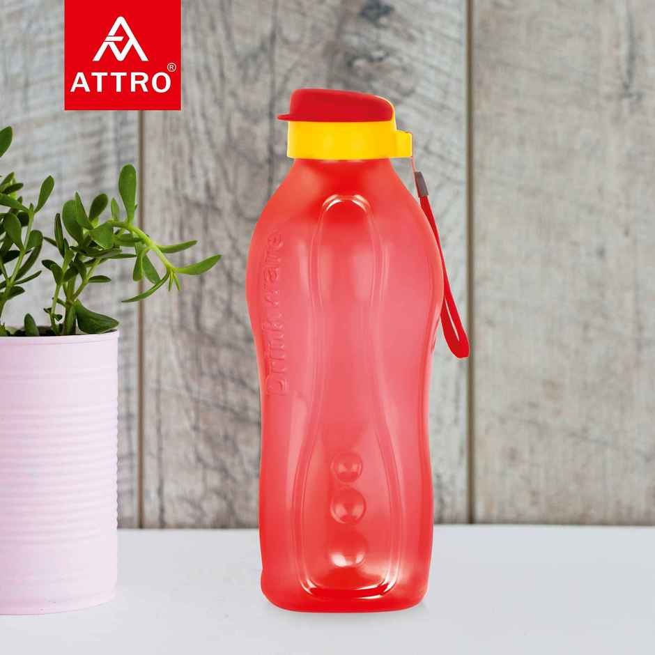 Attro Drinkware Gym 2 L BPA-Free Water Bottle with Leak-Proof & Easy to carry Nylon Strap | Red