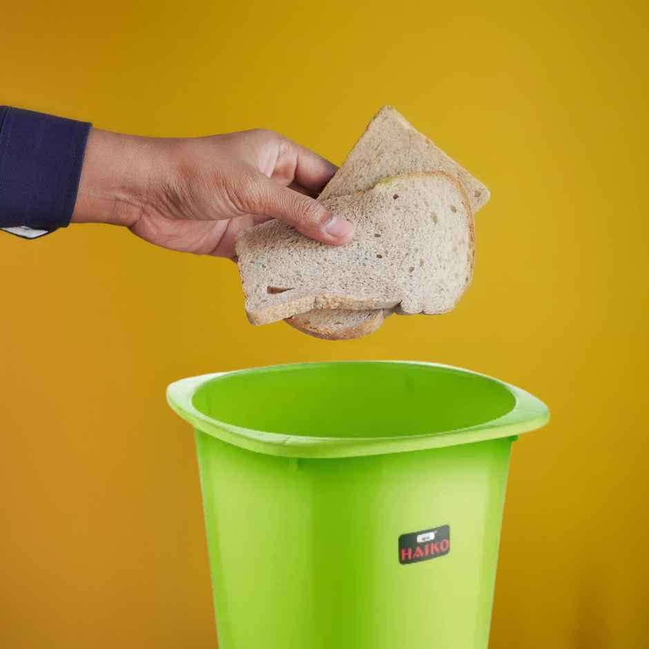 Soham Housewares Plastic Haiko Dustbin Open 7.5 L - Green And Blue (Colour May Vary)