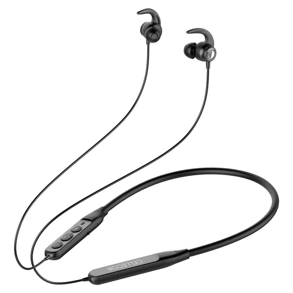 Cellecor Bt - 3 Wireless Bluetooth Earphone Neckband Magnetic Earbuds Black