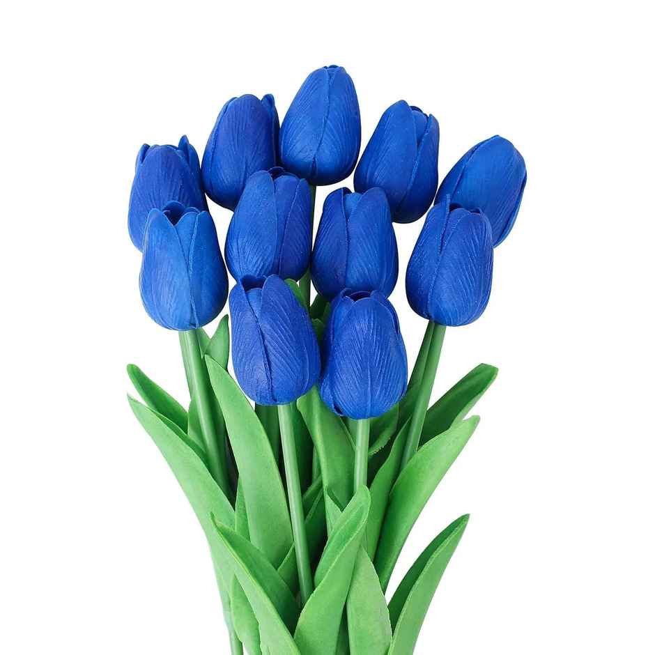 Tied Ribbons Set Of 5 Artificial Tulip Flowers Bunches Without Vase