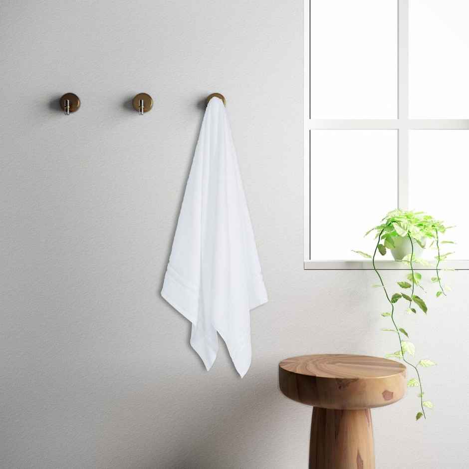 Welspun Solid White 100% Cotton Quik Absorbent Bath Towel For Men And Women
