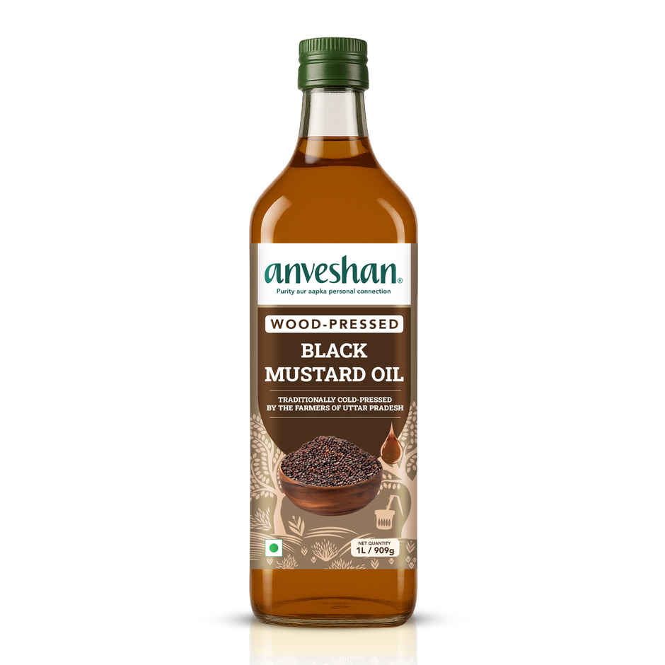 Anveshan Mustard (Sarson) Wood Cold Pressed Oil | Bottle