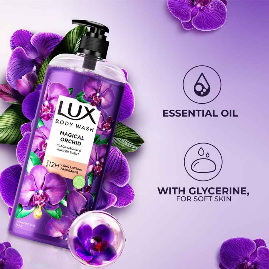 Lux Body Wash Fragrant Skin Black Orchid Scent & Juniper Oil Supersaver With Long Lasting Fragrance