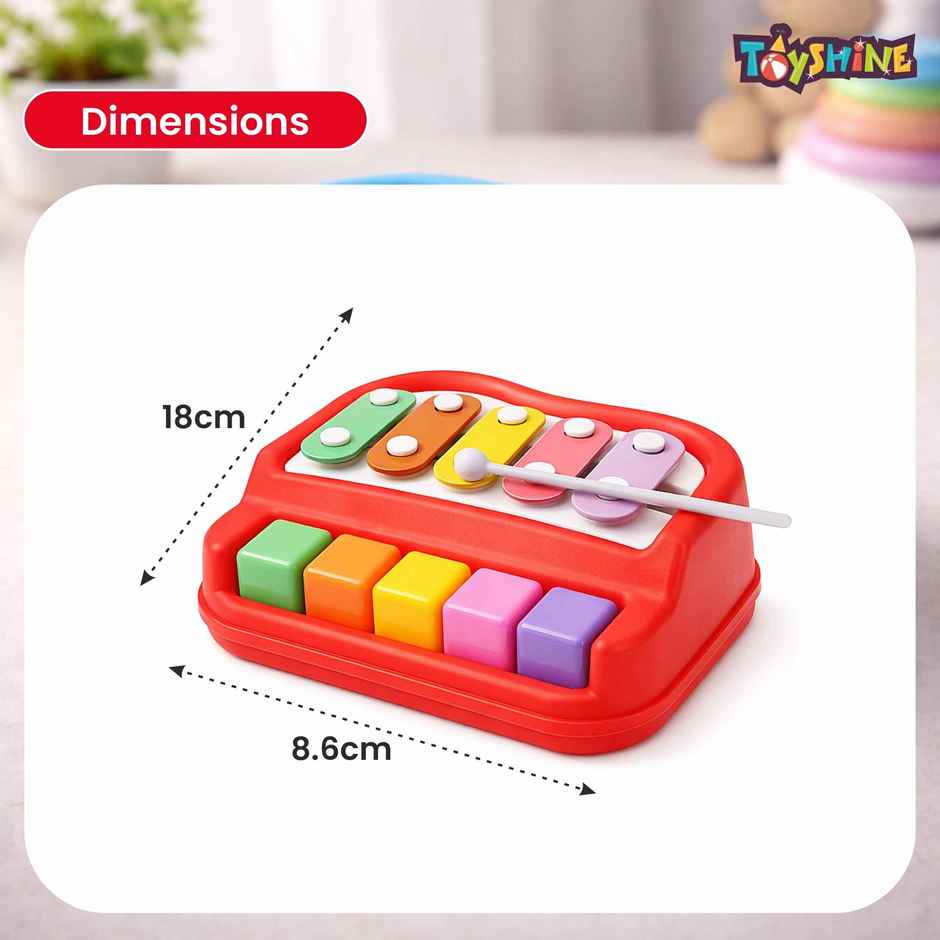 Toyshine Musical Xylophone And Mini Piano, Non Toxic, Non-Battery, Assorted Color