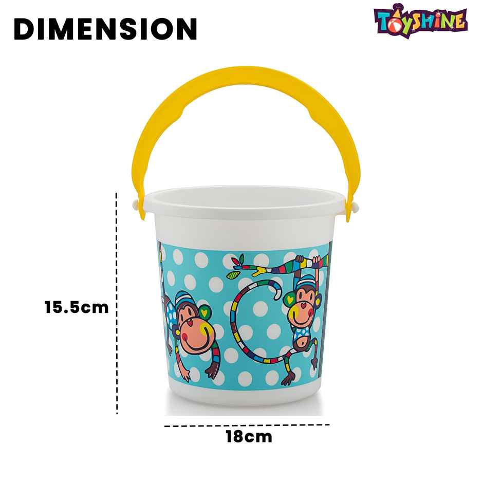 Toyshine 8 Pc Beach Basic Sand Toy Set for Toddlers | 18+ Months - Bucket & Sifter | Small