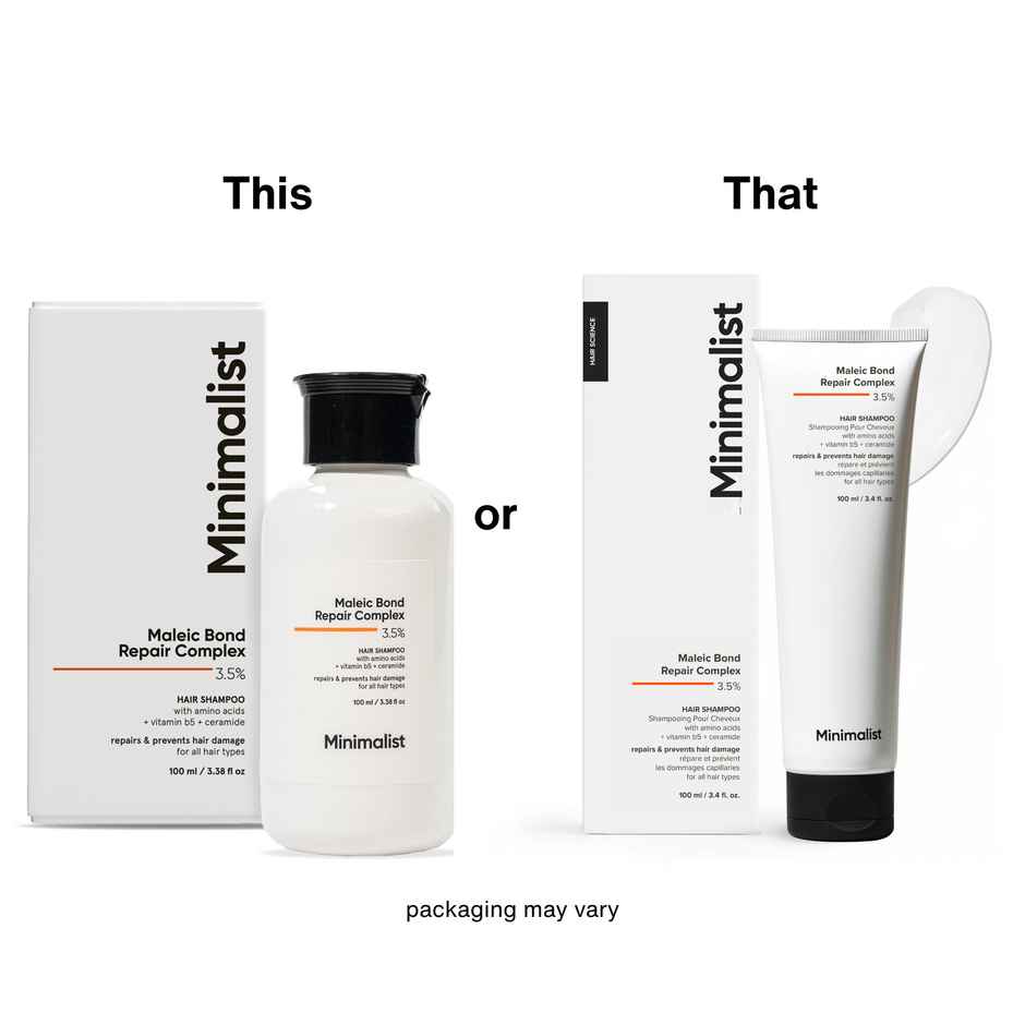 Minimalist 3.5% Maleic Bond Repair Shampoo For Damaged, Dry & Frizzy Hair