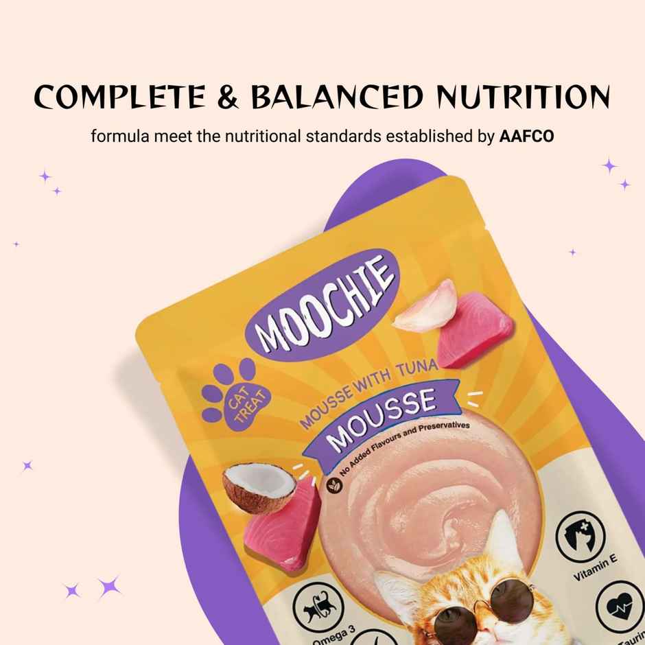 Moochie Cat Wet Food - Mousse With Tuna In Gravy | Grain-Free & No Preservative