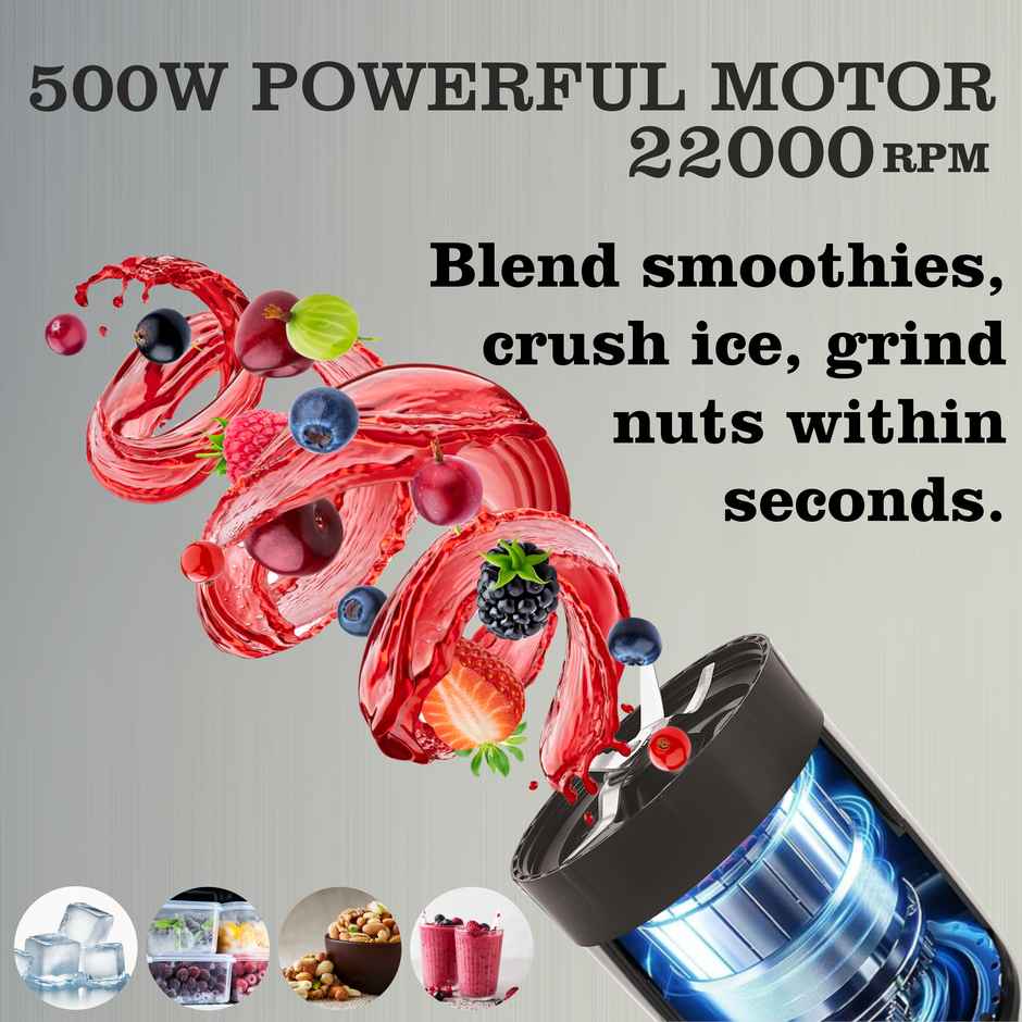 NUTRIPRO Nutri Blender Juicer Mixer Grinder 500W- 3 Jars & 2 Blades | Gold