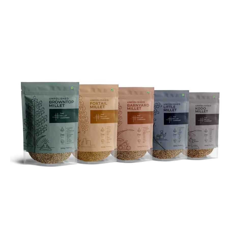 The Millet Company Millet Combo Pack Of 5 | Foxtail Kodo Barnyard Browntop And Little Millet