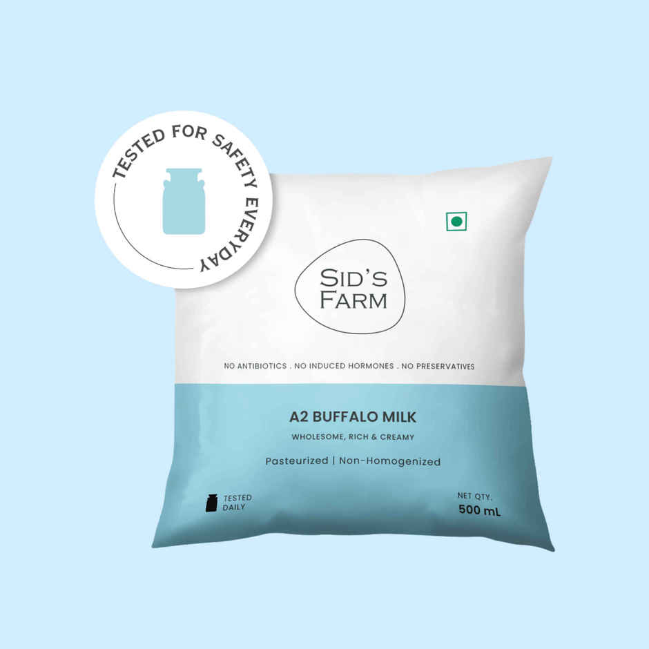 Sid's Farm Tested A2 Buffalo Milk (No Antibiotics . No Hormones . No Preservatives)