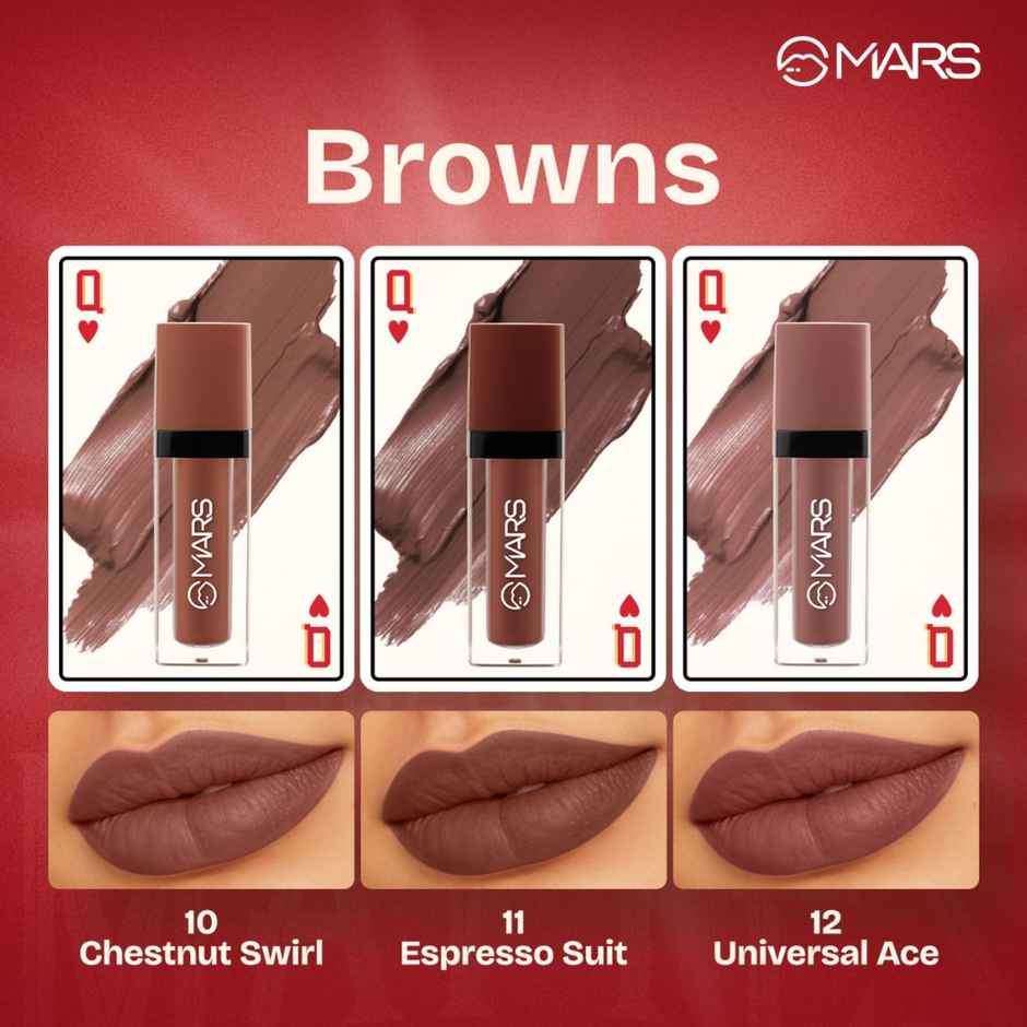 MARS Cosmetics Queen of Mattes Liquid Lipsticks Gift Box Set of 3 | Browns