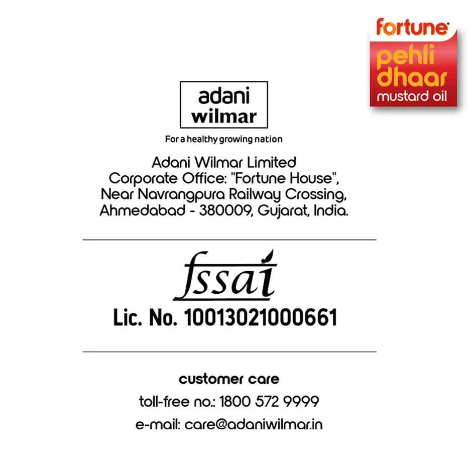 Fortune Pehli Dhaar First Pressed Kachi Ghani Mustard Oil Pouch