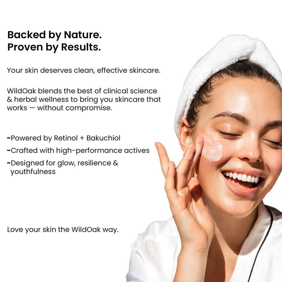 Wild Oak 1% Retinol Bakuchiol Face Serum | Ceramides for Anti-Aging, Wrinkles and Boosts Collagen