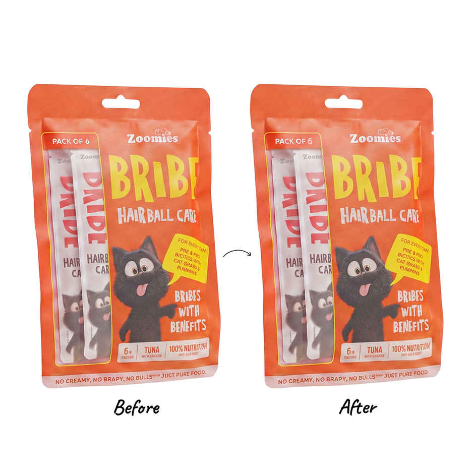 Zoomies BRIBE Cat Treats - 0% Junk, 100% Real Meat | Hairball Care