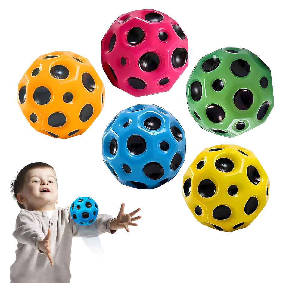 Toyshine Pack of 5 Moon Space High Bounce Sensory Balls