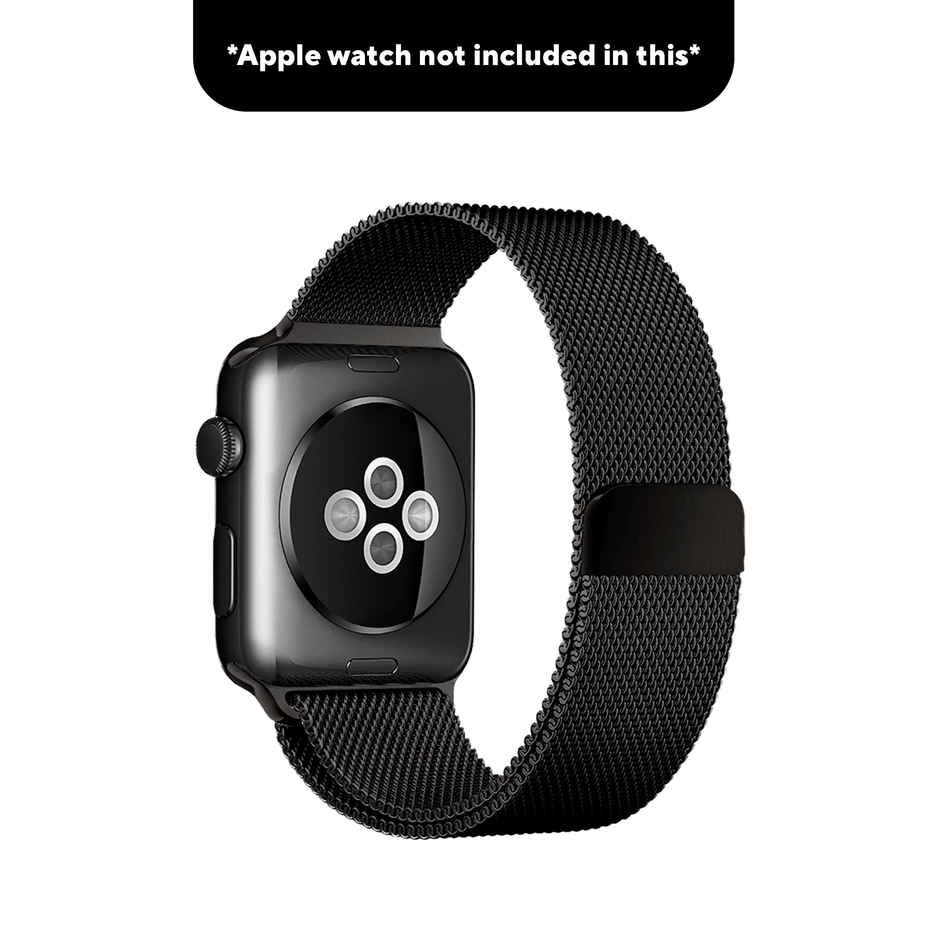 DailyObjects (42/44/45/46/49/Series10 46mm) Space Black Magnetic Milanese Loop WatchBand