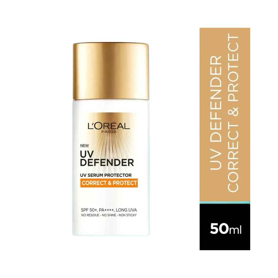 L'Oreal Paris Uv Defender Serum Protector Sunscreen SPF 50 PA+++ - Correct & Protect