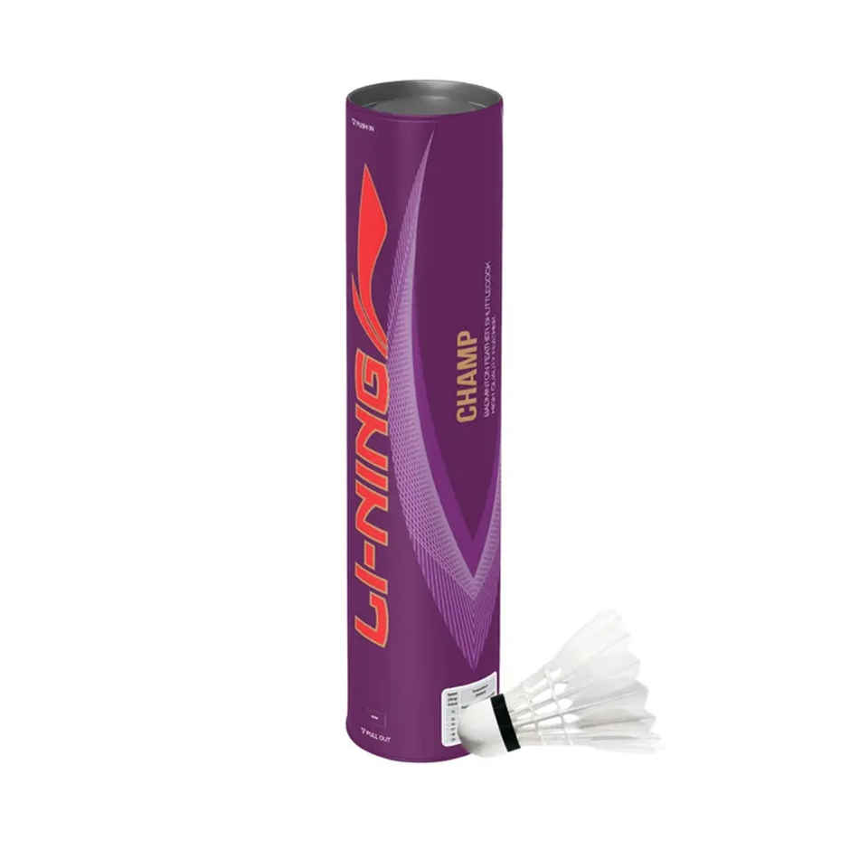 Li-Ning Champ Feather Badminton Shuttlecock | Pack of 12 | Speed 76 | White