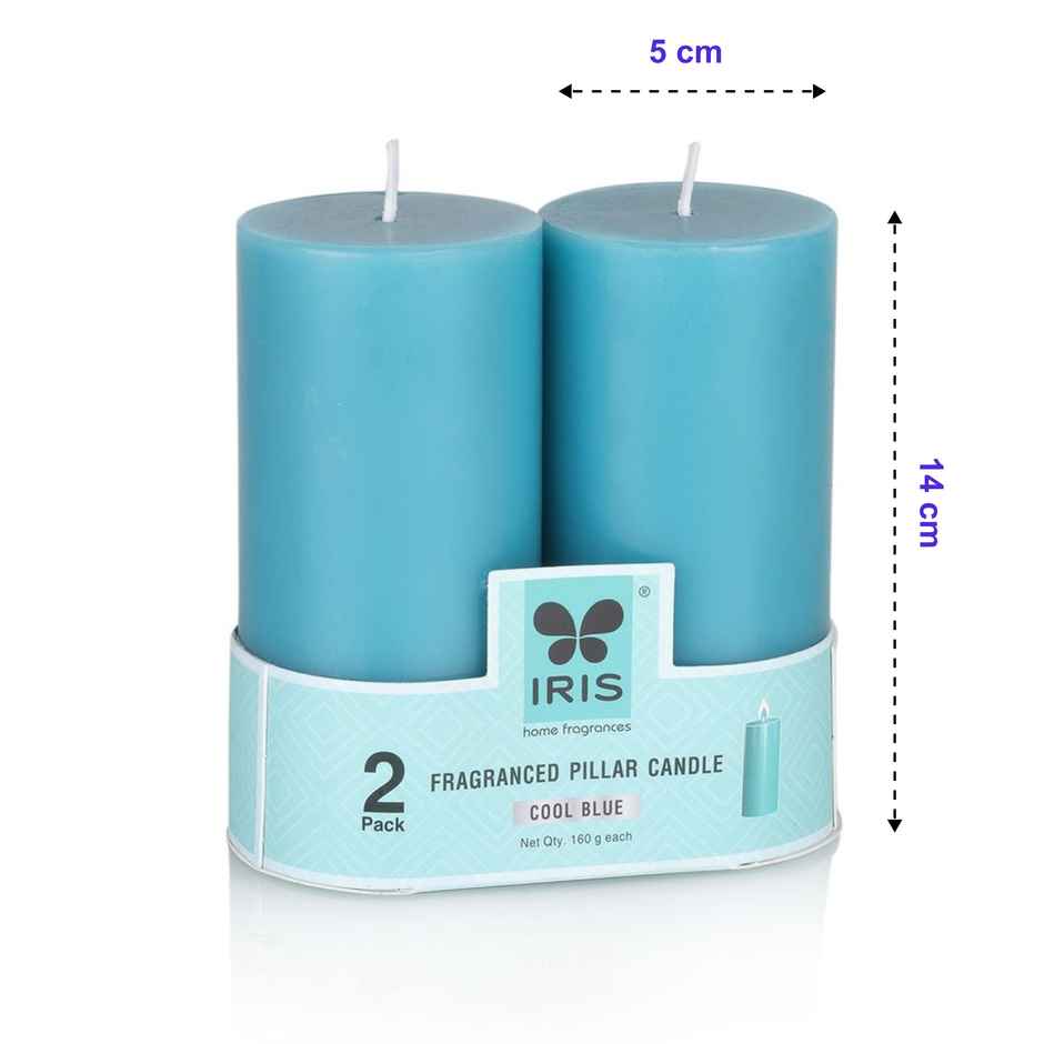 IRIS Cool Blue Scented Pillar Candle