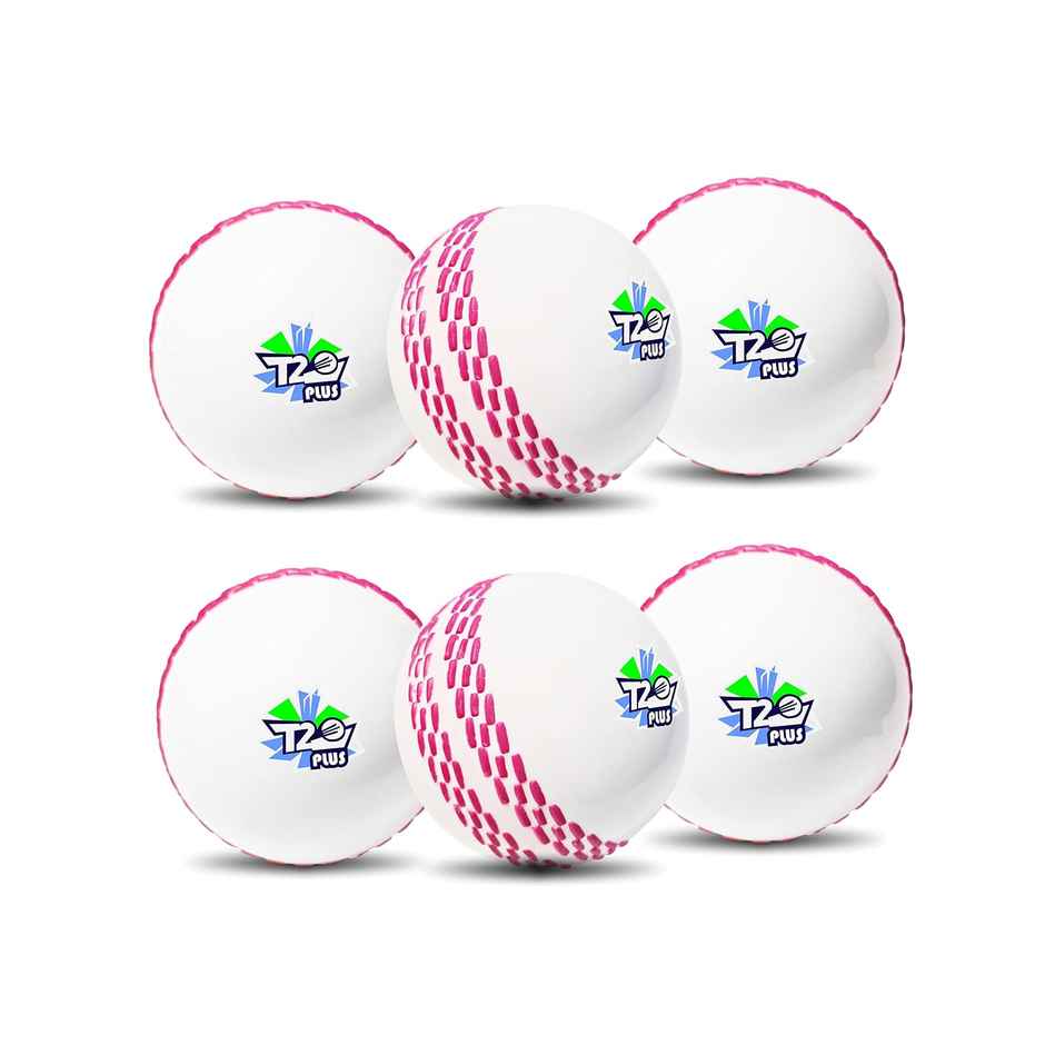 Jaspo Synthetic T-20 Plus Practice Cricket Ball (Pack Of 6) (White)