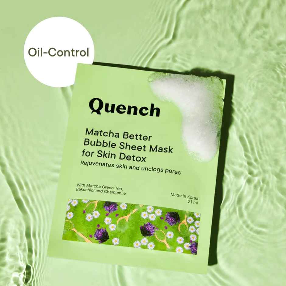 Quench Matcha Better Bubble Face Sheet Mask Combo