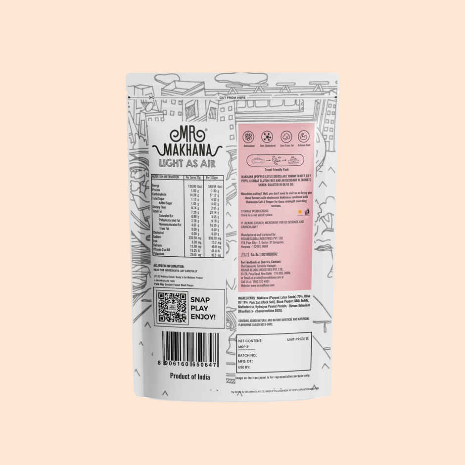 Mr Makhana Super Snack | Himalayan Salt And Pepper
