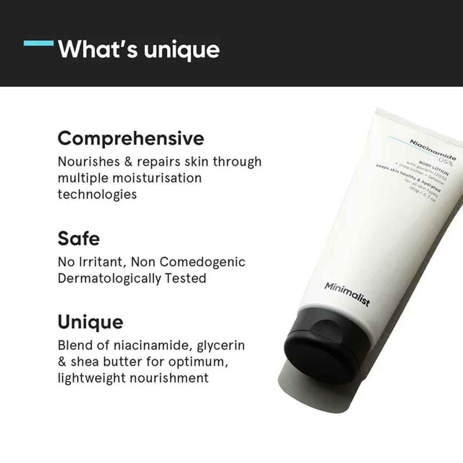 Minimalist 5% Niacinamide With Shea Butter Body Lotion Boosted With Actives That Repairs & Hydrates Skin