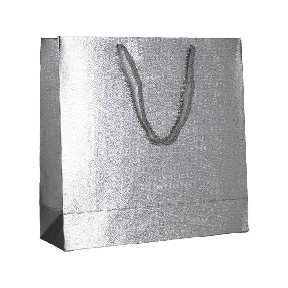 Silver Paper Bag | 9 x 9 x 3 Inch | Assorted Design | Se7en