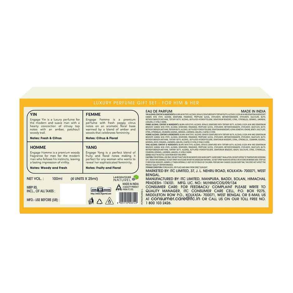 Engage Luxury Perfume Gift Set for Men & Women, Travel Sized, Assorted Pack