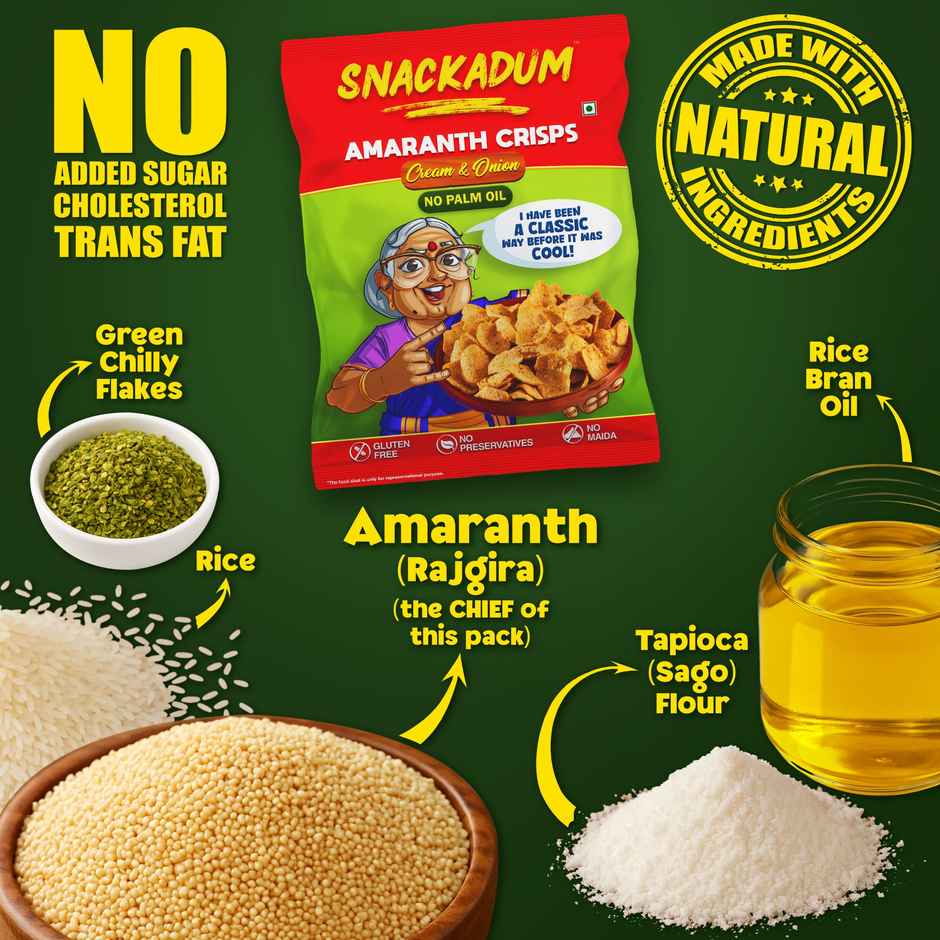 Snackadum Amaranth | Sour Cream - Ready to Eat - Chips