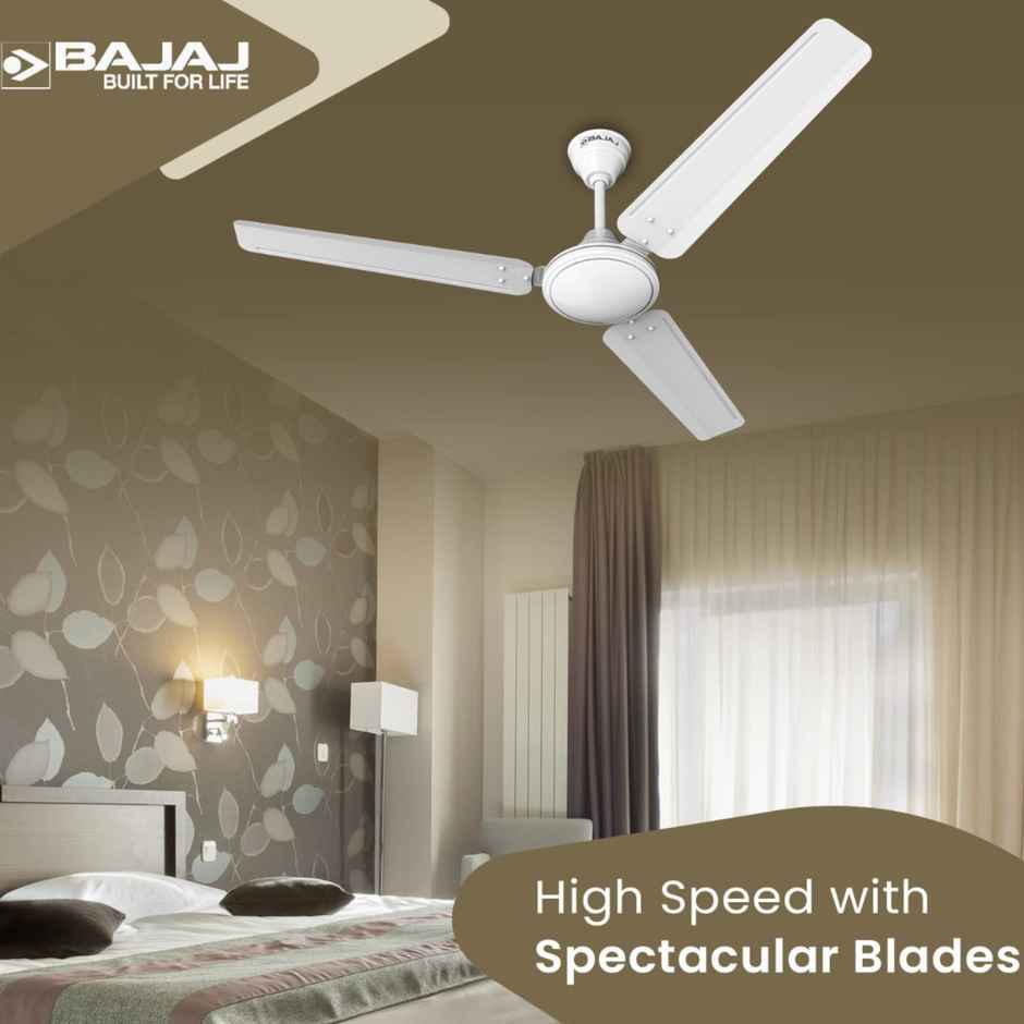 Bajaj Frore Ceiling Fans, 52 Watt, 1200mm/48 Inches, Energy Efficient Ceiling Fan | Rust Free Coating for Long Life - White