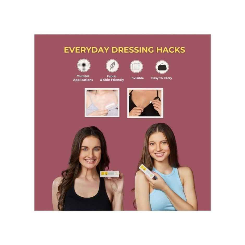 Slickfix Fashion Dressing Tape Trial Pack Invisible Double-Sided Body Tape (Fabric & Skin Friendly) (Pack Of 18)